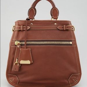 Authentic Burberry Deep Tan Leather Tote